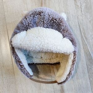 Source Unknown Kids' Plush Hat - Gray and White